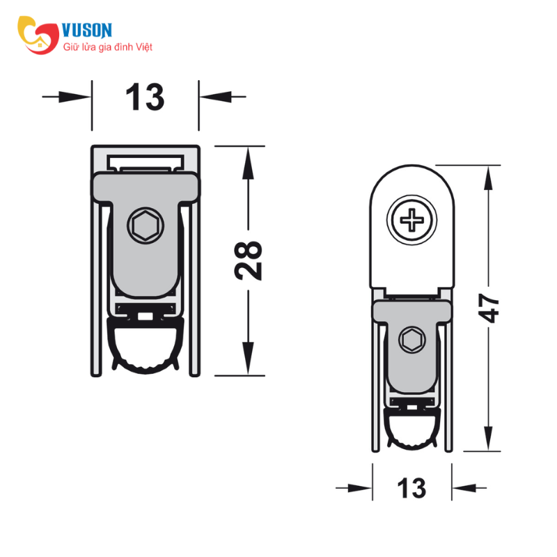 Thanh Chắn Bụi Tự Động 958mm Hafele 950.45.016
