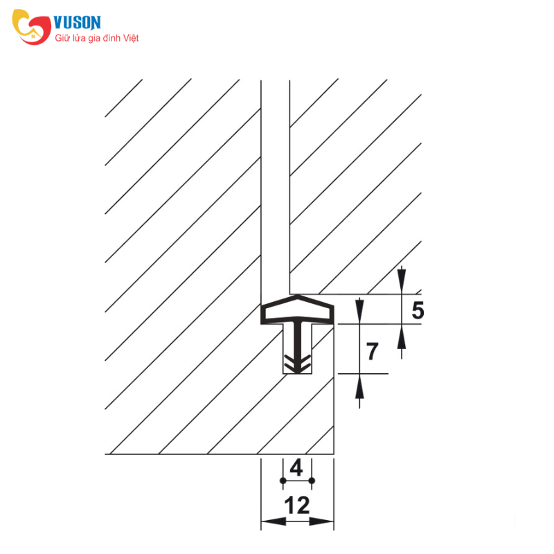 Đệm Khí Cho Cửa 12mm Hafele 950.51.201