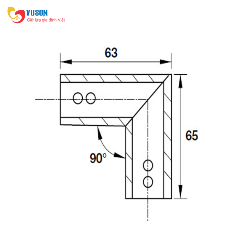 Bas Nối Chữ L Phòng Tắm Kính Hafele 981.52.796