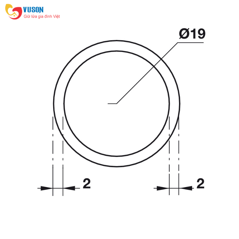 Thanh treo phòng tắm kính 2m Inox bóng Hafele - 981.74.000