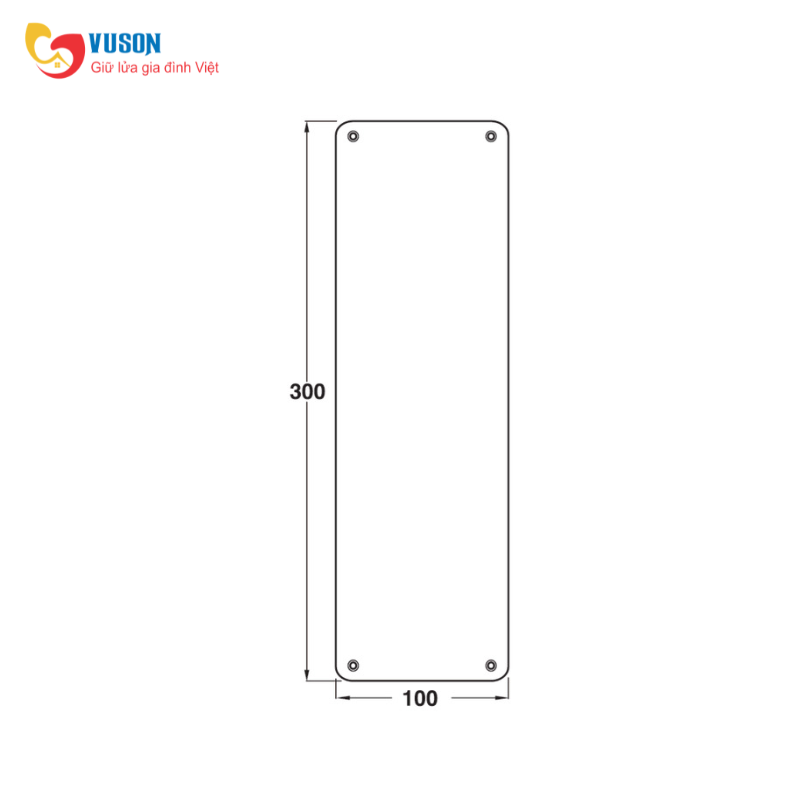 Bảng đẩy cửa Push Inox mờ Hafele - 987.11.340