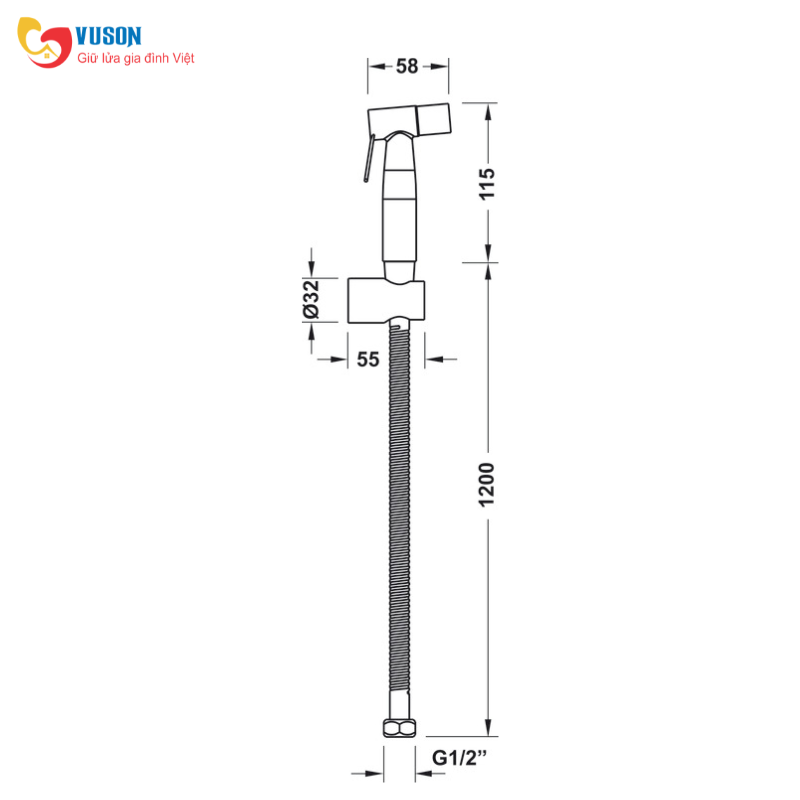 Vòi xịt vệ sinh Hafele Active - 485.95.032