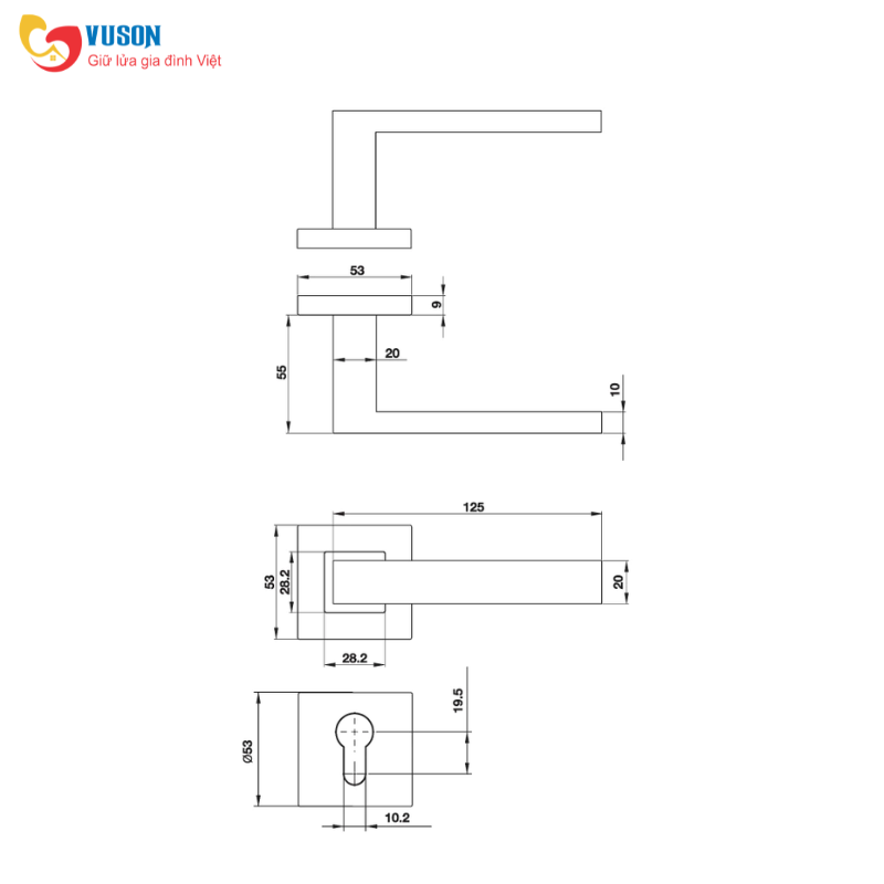 Tay nắm gạt có nắp che Hafele - 499.62.216