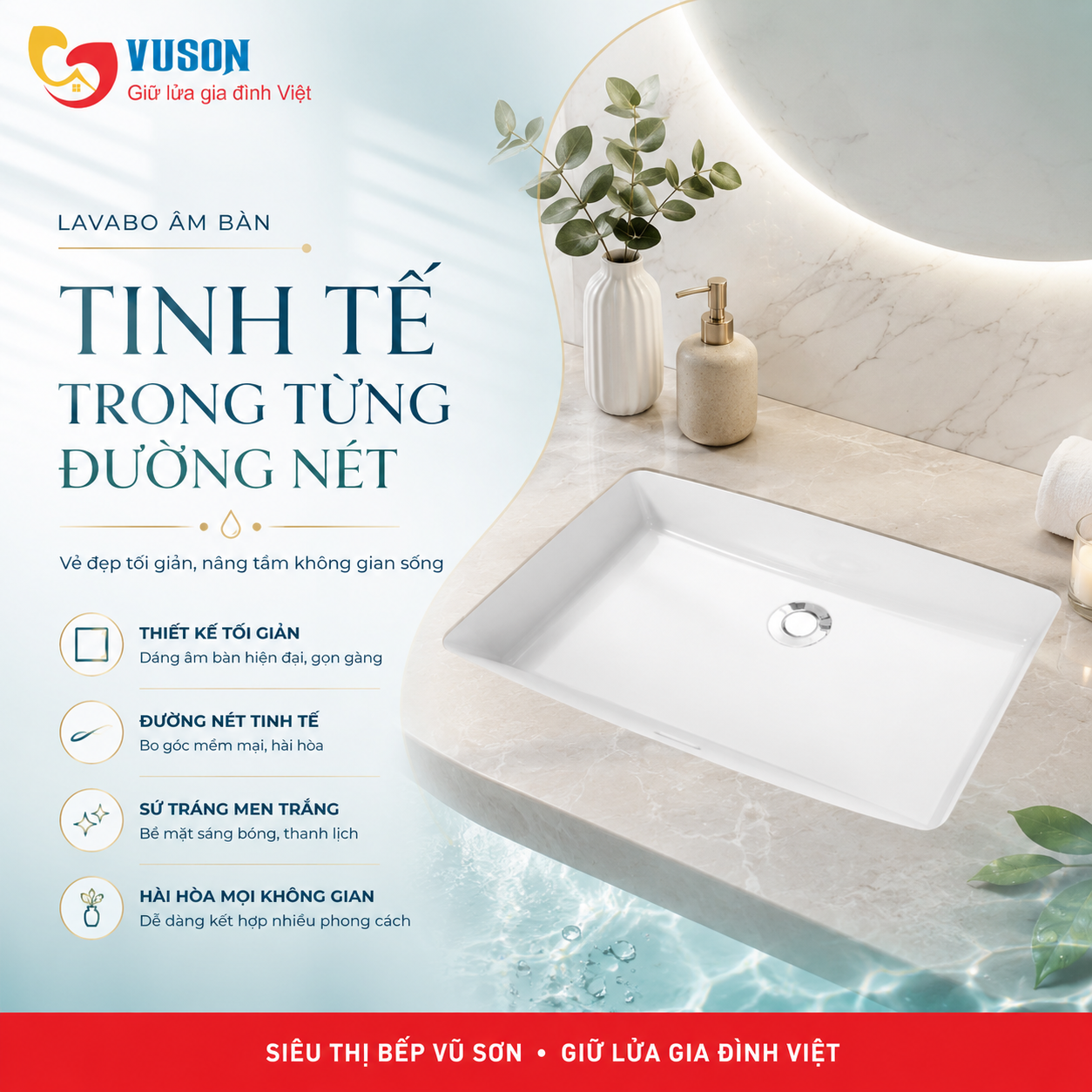 Chậu sứ âm bàn Hafele Sapporo 545x350x190 - 588.79.014
