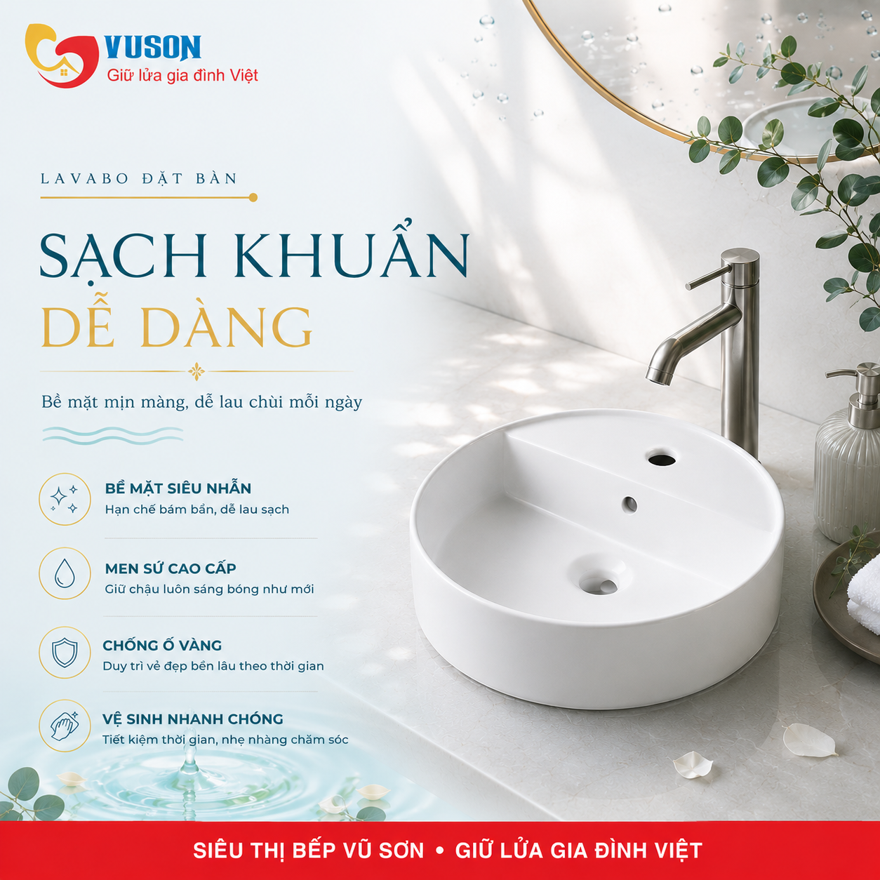 Chậu sứ đặt bàn Hafele Sapporo 420x420x145 - 588.79.031