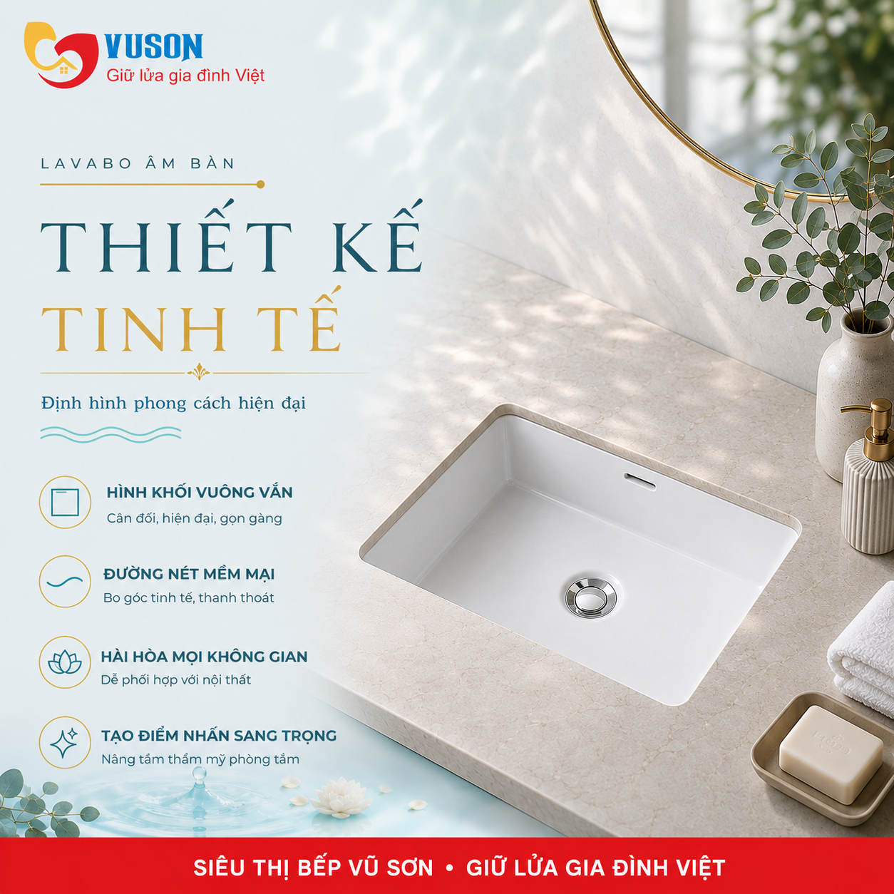 Chậu sứ âm bàn Hafele Sapporo 508x390x185 - 588.79.120