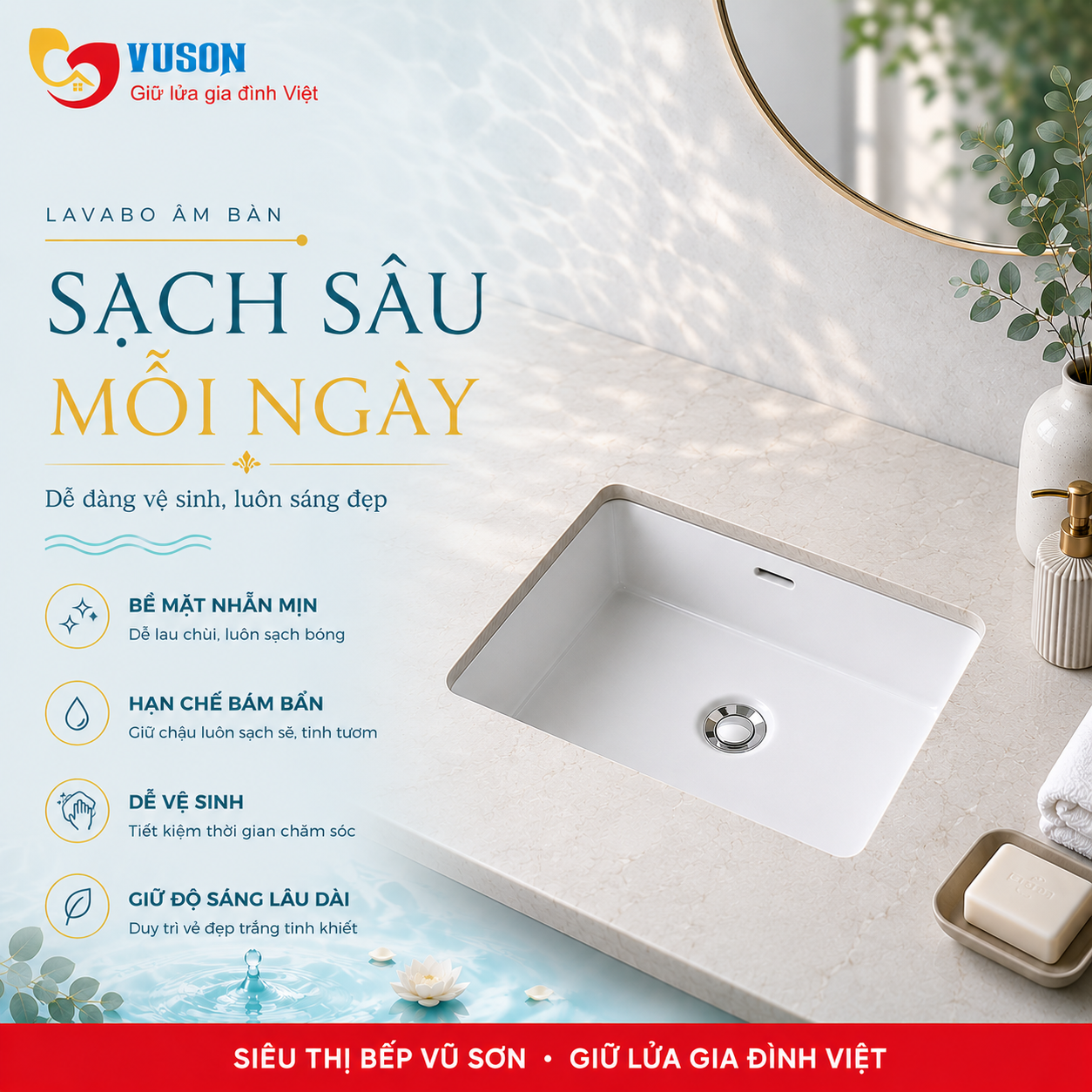 Chậu sứ âm bàn Hafele Sapporo 508x390x185 - 588.79.120