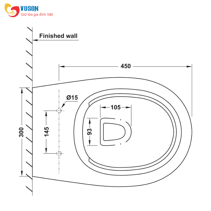 Bồn cầu treo tường Hafele Sapporo 540x370x365 - 588.79.410