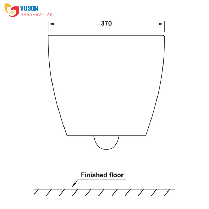 Bồn cầu treo tường Hafele Sapporo 540x370x365 - 588.79.410