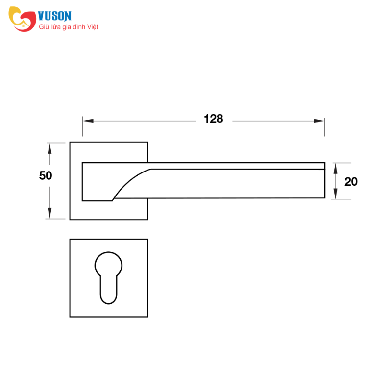 Tay nắm gạt nắp chụp vuông màu đen Hafele Flash - 901.79.718