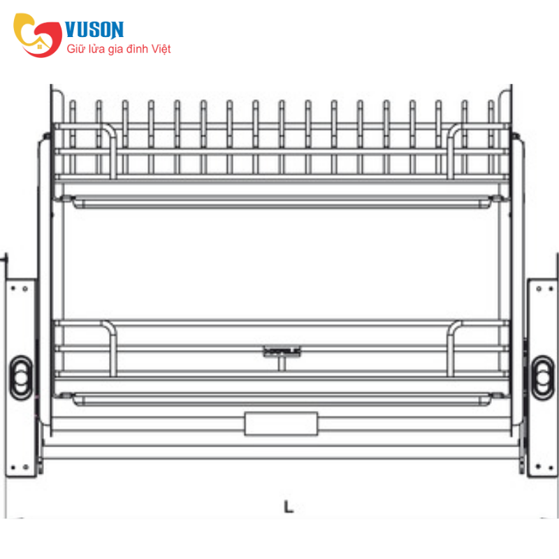 Kệ chén đĩa nâng hạ 600mm Oval Hafele ORIA - 504.71.073