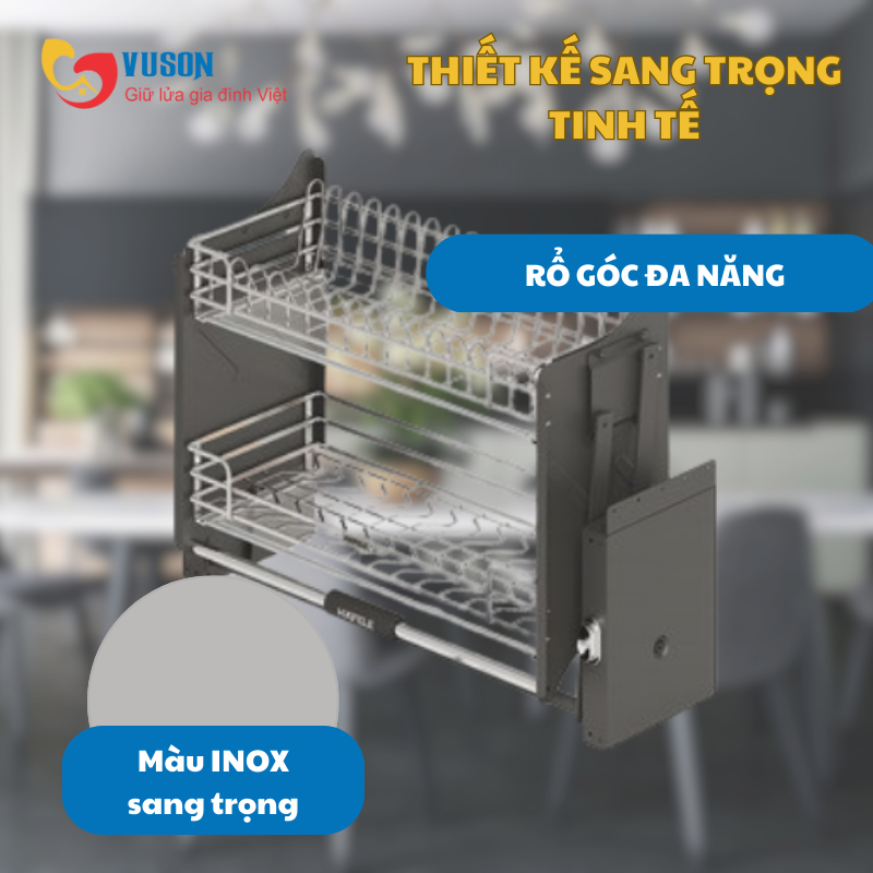 Kệ chén đĩa nâng hạ 600mm Oval Hafele ORIA - 504.71.073