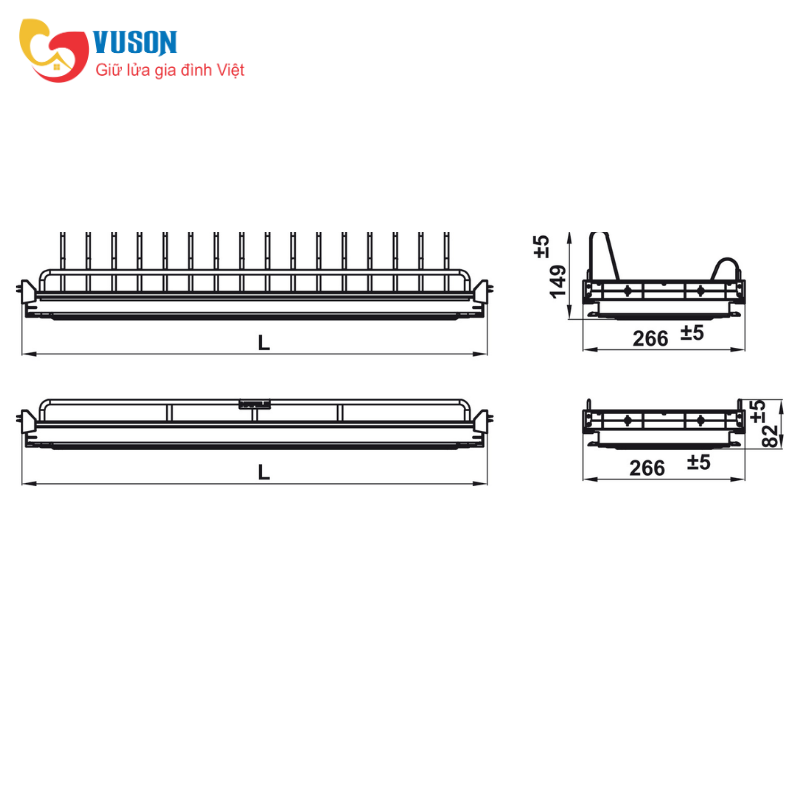 Kệ chén đĩa cố định 800mm Oval Hafele ORIA - 544.07.015
