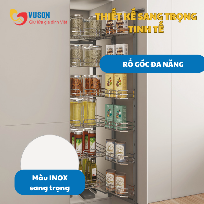 Tủ đồ kho nan Oval 600mm Hafele Kosmo Kara Swing - 595.71.073