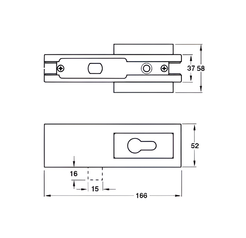 Khóa Kẹp Chân Kính Inox Mờ Hafele 981.50.030