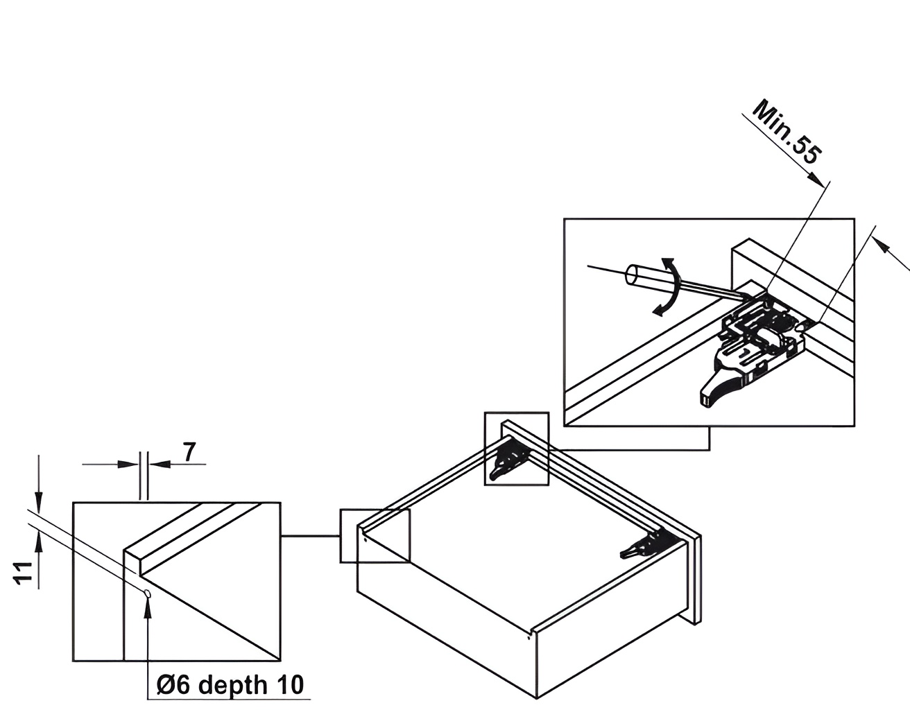 Ray Âm EPC EVO Mở 3/4 Giảm Chấn 350mm Hafele 433.32.502