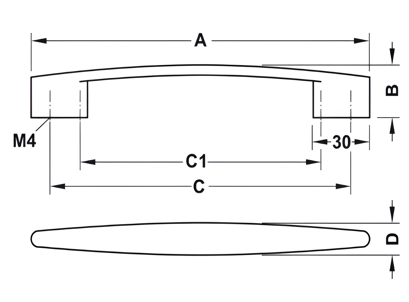 Tay Nắm Tủ 180mm H1345 Hafele 110.34.236