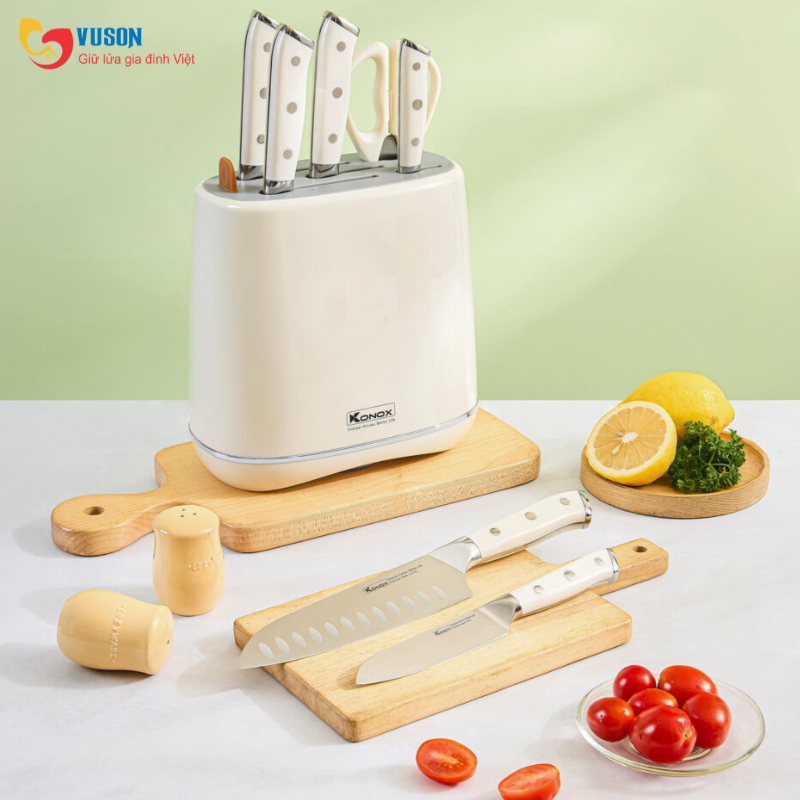 Bộ dao làm bếp 5 món cao cấp Konox Haper Grey