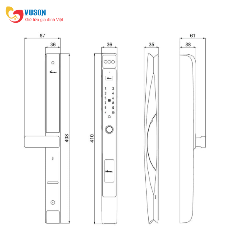 Khóa cửa thông minh Demax EL-C905 SB