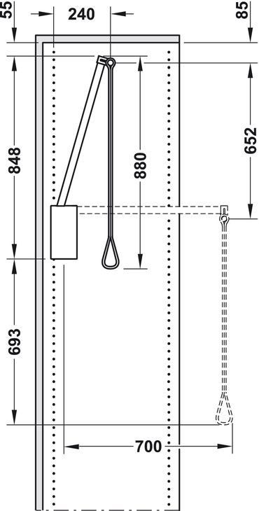 Tay Nâng Móc Áo 830 - 1150 Hafele 805.11.154