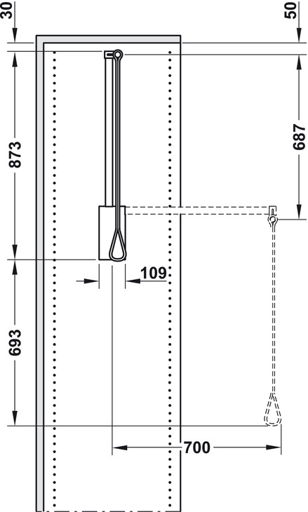 Tay Nâng Móc Áo 830 - 1150 Hafele 805.11.154
