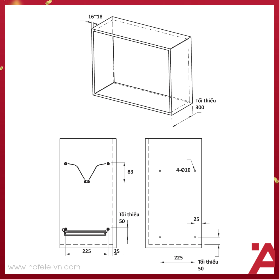 Rổ Chén Đĩa 600mm Không Khung Hafele Cucina 544.40.024