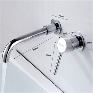Vòi rửa lavabo gắn tường xoay 1 chiều Enic (Màu inox)