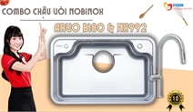 Combo chậu vòi Nobinox ARVO B180 và NX992 – Giải pháp hoàn hảo cho không gian bếp hiện đại