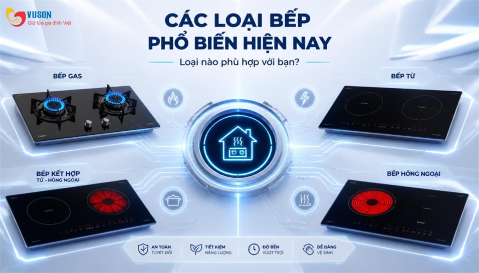 Các Loại Bếp Phổ Biến Hiện Nay: Gas, Từ, Hồng Ngoại Và Điện Từ Khác Nhau Thế Nào?