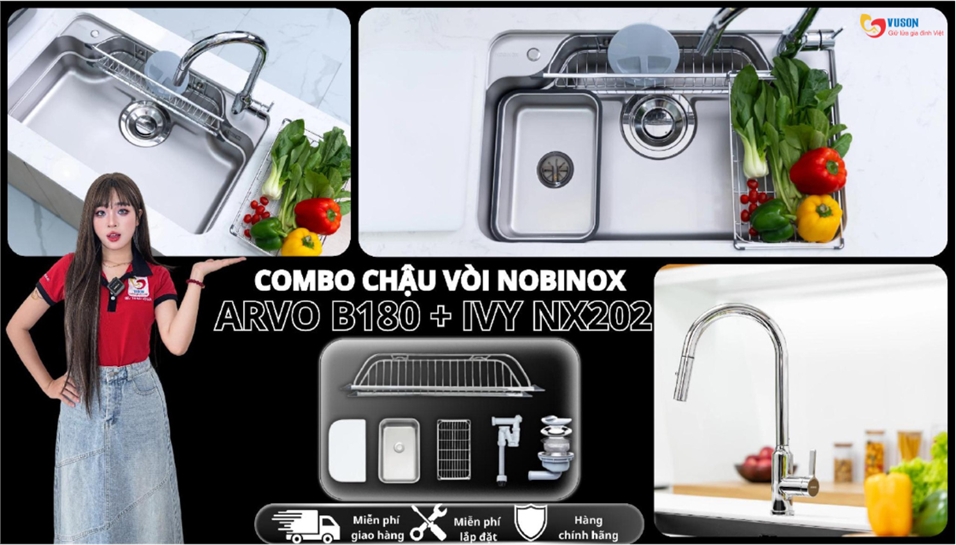 Combo Chậu Vòi Nobinox ARVO B180 & IVY NX202: Đáng Mua Ở Điểm Nào?