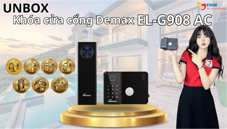 Khóa Cổng Thông Minh Demax EL-G908 AC CNC: Đánh Giá Từ Thiết Kế Đến Vận Hành Thực Tế