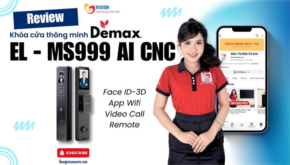 Khóa điện tử Demax EL-MS999 AI CNC: khác biệt không nằm ở số lượng tính năng
