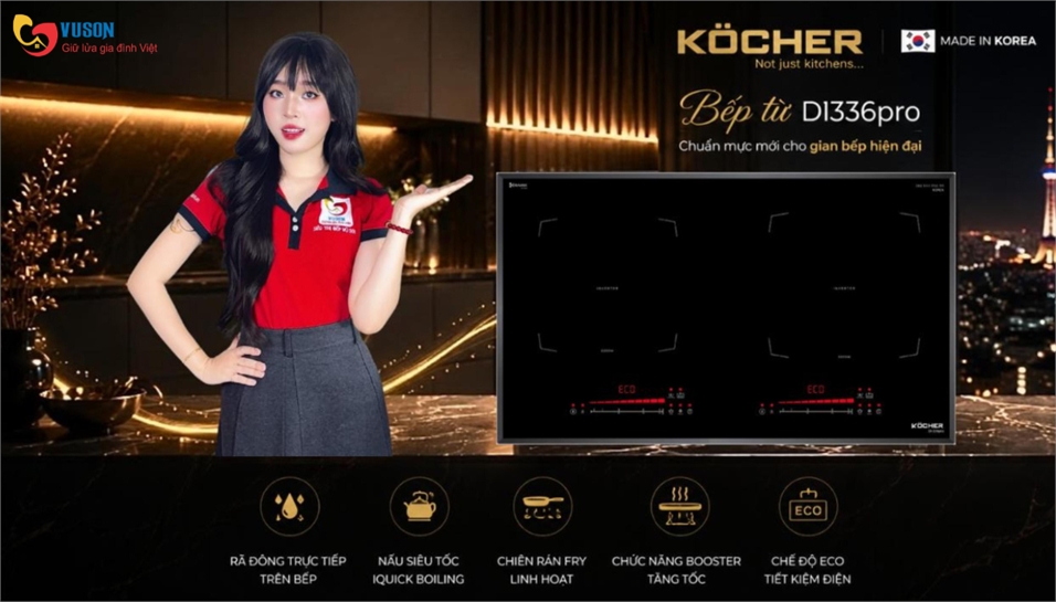 Bếp Từ Kocher DI-336Pro Có Tốt Không? Đánh Giá Từ Công Suất Đến Tính Năng An Toàn