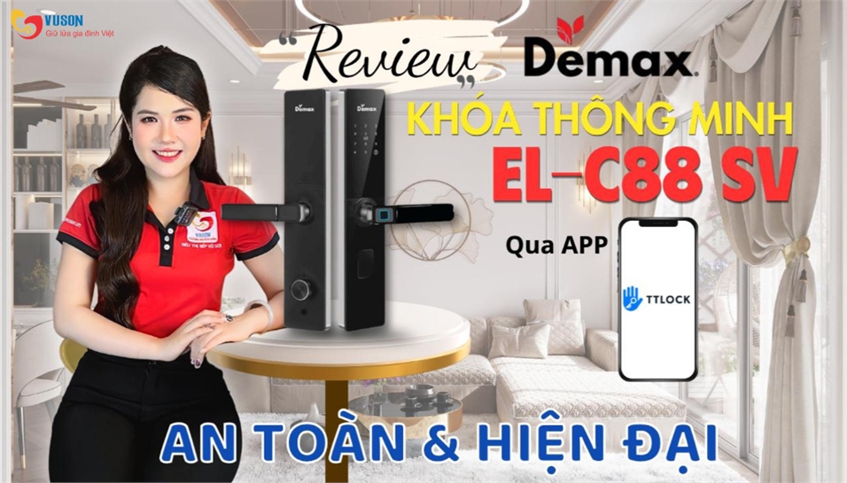 Khóa Điện Tử Demax EL C88 SV – Giải Pháp Bảo Mật Thông Minh Cho Cửa Gỗ Chung Cư Hiện Đại
