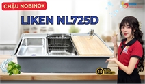 Chậu rửa bát Nobinox LIKEN NL725D–Thiết kế sang trọng, bền bỉ, tối ưu trải nghiệm gian bếp hiện đại