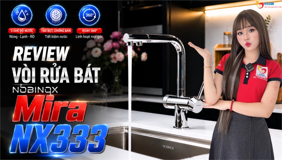 Đánh Giá Vòi Rửa Bát Nobinox Mira NX333: Vòi 3 Đường Nước Tích Hợp RO Có Đáng Mua?
