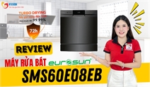 Máy rửa bát Eurosun SMS60E08EB – Giải pháp nhỏ gọn nhưng đầy đủ công nghệ cho gian bếp hiện đại
