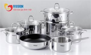 Bộ nồi inox 7 món Chef's Wilford WF7Plus