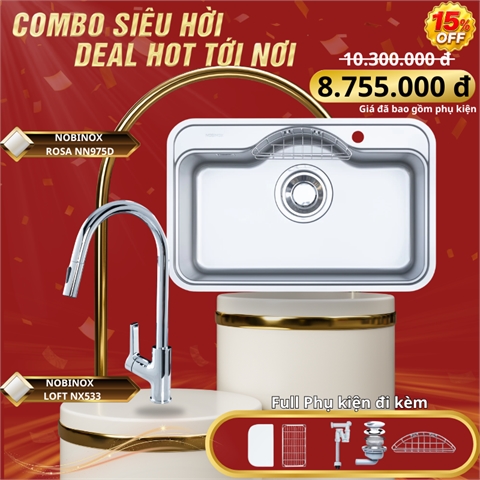 Combo Nobinox Rosa-Loft Inox AISI 304 Cao Cấp