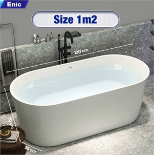 Bồn tắm Oval nhựa Acrylic Enic T02 (1m2)