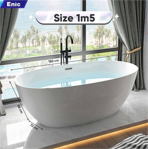 Bồn tắm Oval nhựa Acrylic Enic T01 (1m5)