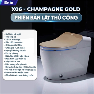 Bồn cầu thông minh Enic SMART X06 (Lật thủ công _-Màu vàng champagne gold) 