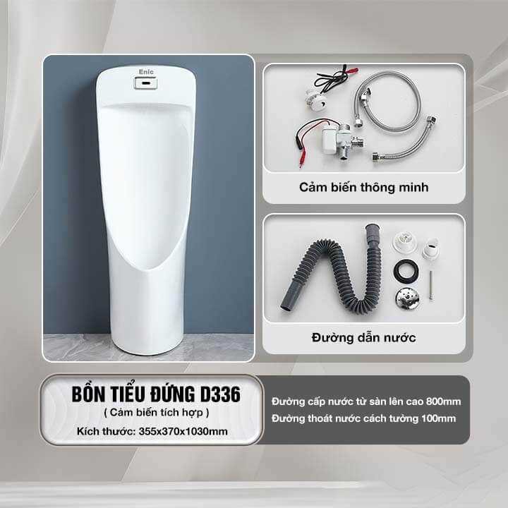 Bồn tiểu nam đứng Enic N03-D336 Công nghệ hiện địa, cao cấp nhất
