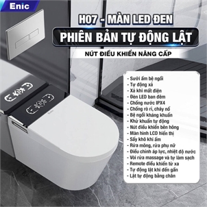 Bồn cầu treo tường thông minh Enic SMART H (Màn Led đen - Nút điều khiển nâng cấp)