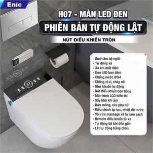 Bồn cầu treo tường thông minh Enic SMART H (Màn led đen - Nút điều khiển tròn)