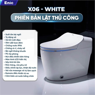 Bồn cầu thông minh Enic SMART X06 (Lật thủ công _-Màu trắng)