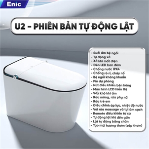 Bồn cầu thông minh Enic SMART U2 (Tự động lật)