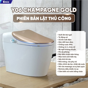 Bồn cầu thông minh Enic SMART Y06 (Lật thủ công - Champagne Gold)