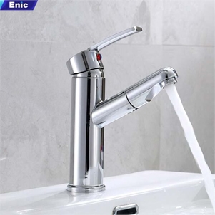 Vòi rửa lavabo Enic (Vòi kéo tròn bạc)