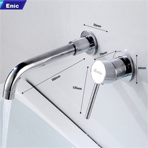 Vòi rửa lavabo gắn tường xoay 1 chiều Enic (Màu inox)